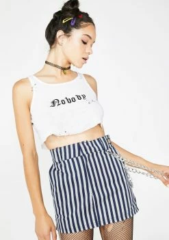 O Mighty Work Stripes Chain Skirt