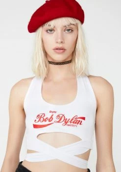 O Mighty Enjoy Bob Dylan Halter Top Tops