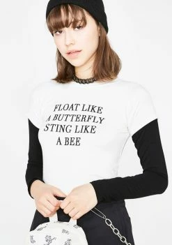 O Mighty Tops Float Like A Butterfly Long Sleeve Tee