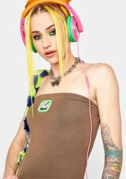 O Mighty Brown Aloha Tube Top Tops