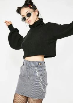 O Mighty Bottoms Pinstripe Chain Skirt