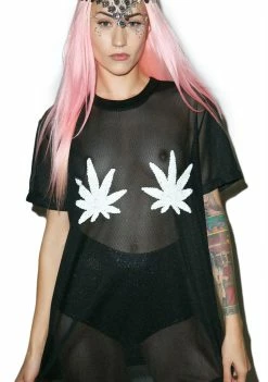 O Mighty Tops Big Ass Weed Tits Mesh Tee