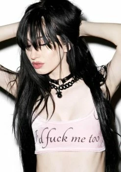 O Mighty I'd Fuck Me Too Velvet Bralette Tops