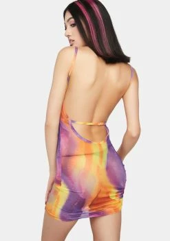 O Mighty Club Dresses Sunset Mesh Dress