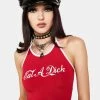O Mighty Eat A Dick Halter Top Tops