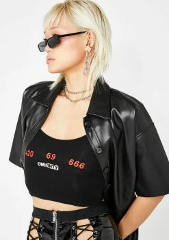 O Mighty 420 69 666 Crop Tank Tops