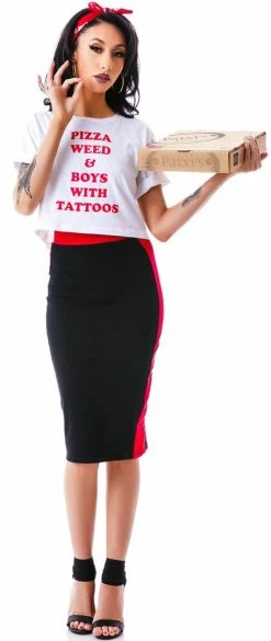 O Mighty Pizza, Weed & Boys Crop Tee