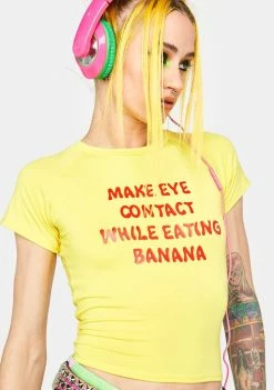 O Mighty Eye Contact Baby Tee Tops