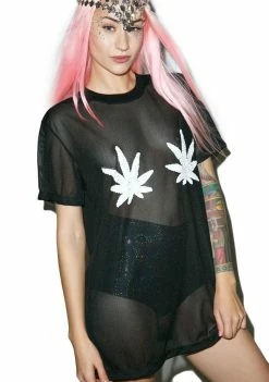 O Mighty Tops Big Ass Weed Tits Mesh Tee