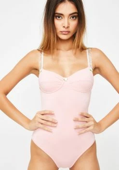 O Mighty Tops Pink Pure Romance Bodysuit