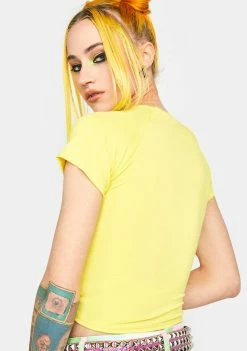 O Mighty Eye Contact Baby Tee Tops