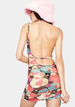 O Mighty Vision Mesh Mini Dress Club Dresses