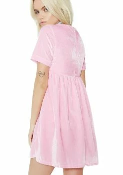 O Mighty Dresses Daddy Velvet Babydoll Dress