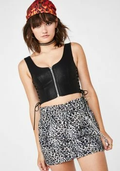 O Mighty Snow Leopard Chain Skirt Bottoms