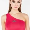 O Mighty Tops Logo One Shoulder Top