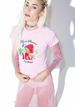 O Mighty Trip On Shrooms Cropped Tee Tops