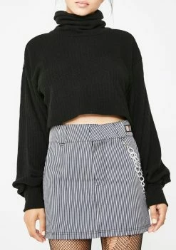 O Mighty Bottoms Pinstripe Chain Skirt