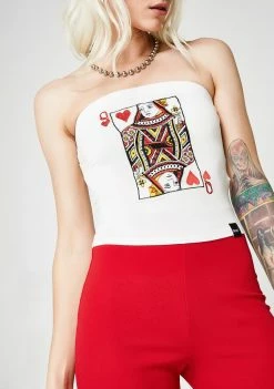 O Mighty Queen Of Hearts Boob Tube Tops