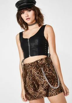 O Mighty OG Leopard Chain Skirt Bottoms