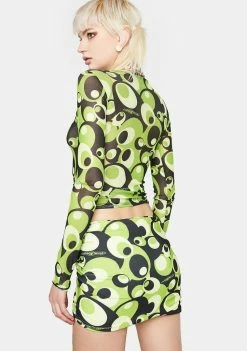 O Mighty Green Bobble Mini Skirt
