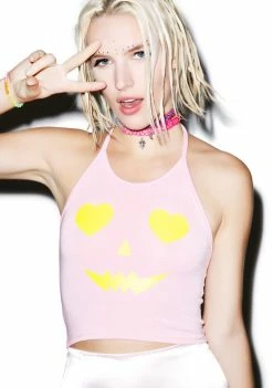 O Mighty Baby Pumpkin Halter Top Tops