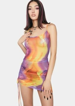 O Mighty Club Dresses Sunset Mesh Dress