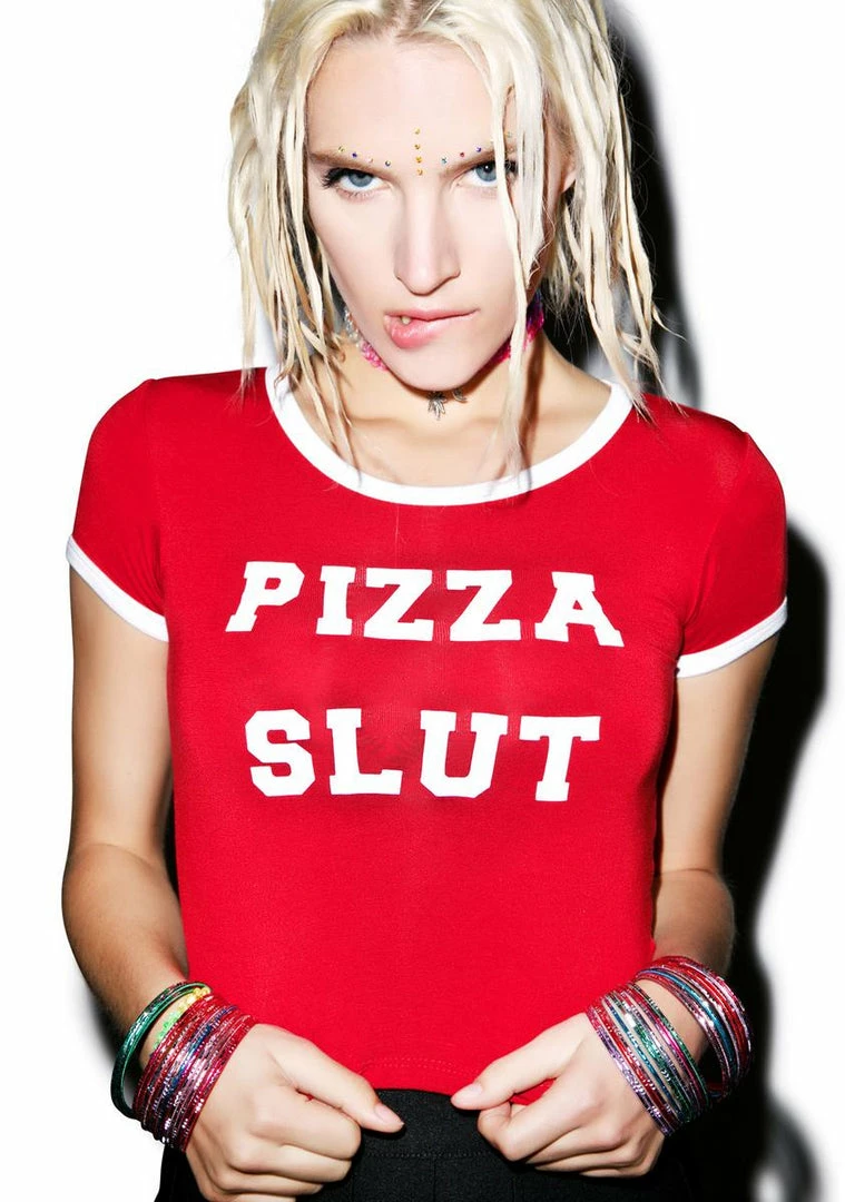 Hot Sale π€© O Mighty Pizza Slut Ringer Tee β 3 O Mighty Pizza Slut Ringer Tee