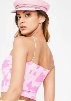 O Mighty Tops Pink OG Moo Moo Skinny Tank