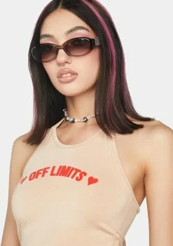 O Mighty Off Limits Halter Top Crop Halter Top