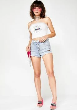 O Mighty Tops Angel BBs Fur Tube Top