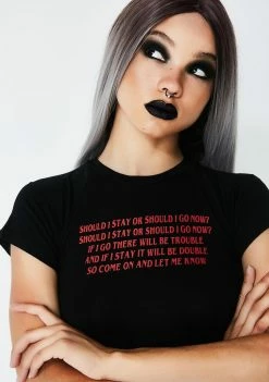 O Mighty Should I Stay Crop T-Shirt Tops