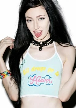 O Mighty Tops All Drugs Go To Heaven Halter Top