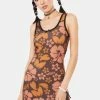 O Mighty Mocha Hibiscus Mini Dress Sundress