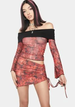 O Mighty Red Rose Mini Skirt