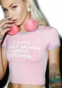 O Mighty Mixed Drinks About Feelings Ringer Tee Tops
