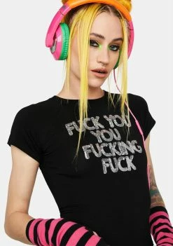 O Mighty FU Sequin Crop Top