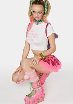 O Mighty Fairy On Acid Crop Tee Tops
