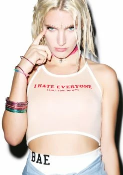 O Mighty Tops I Hate Everyone Halter Top