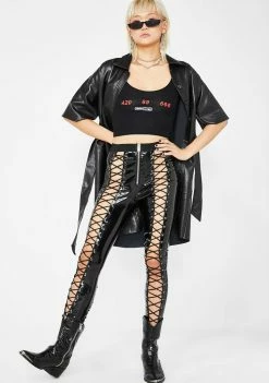 O Mighty 420 69 666 Crop Tank Tops