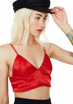 Discount 𧨠O Mighty Hot Red Silk Kitten Bralette Tops π₯ 9 O Mighty Hot Red Silk Kitten Bralette Tops