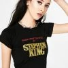 O Mighty Stephen King Crop Tee Tops