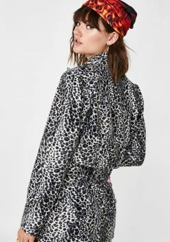 O Mighty Outerwear Snow Leopard Cropped Blazer