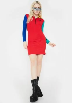 O Mighty Dresses ABC Turtleneck Colorblock Dress