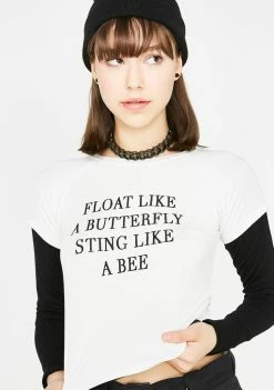 O Mighty Tops Float Like A Butterfly Long Sleeve Tee