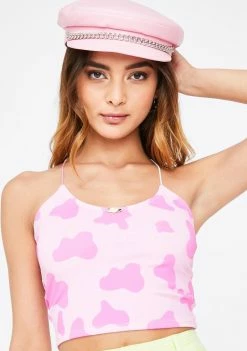 O Mighty Tops Pink OG Moo Moo Skinny Tank