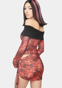 O Mighty Red Rose Mini Skirt