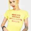 O Mighty Eye Contact Baby Tee Tops