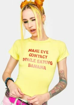 O Mighty Eye Contact Baby Tee Tops