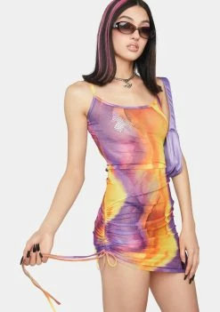 O Mighty Club Dresses Sunset Mesh Dress