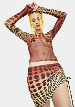 O Mighty Orange Illusion Mini Skirt Bottoms